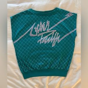 Vintage 1983 Ocean Pacific X-Large Sleeveless Muscle Tee, Teal Purple